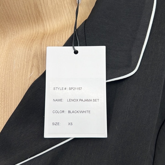 🆕Generation Love Lenox Black White Pajama Set Shorts Pockets Lounge Sleepwear - Picture 9 of 16